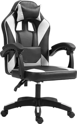 Immagine prodotto di Sedia da ufficio ergonomica Art Learning - sedia comfort - schienale regolabile, materiali di alta qualità | Colore: bianco e nero