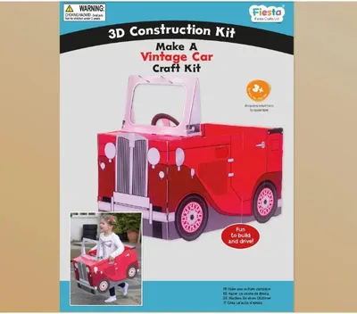 Produktbild von Fiesta Crafts 3D Bastelset Karton Vintage Auto Spielzeug