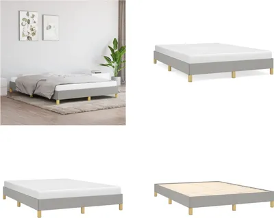 Produktbild von vidaXL Bettgestell Hellgrau 160x200 cm Stoff - Bettgestell - Bettgestelle - Bettrahmen - Bett