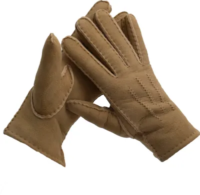 Produktbild von Finger Handschuhe aus Lammfell mit Veloursleder Beige M (8) Handumfang ca.19cm