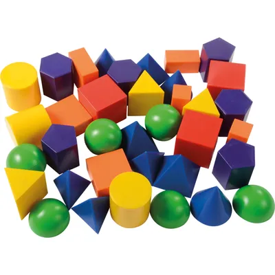 Immagine prodotto di Set di forme geometriche colorate - 36 pezzi - Blocchi da costruzione per bambini dai 3 anni in su - Pezzi di gioco - Giocattolo educativo