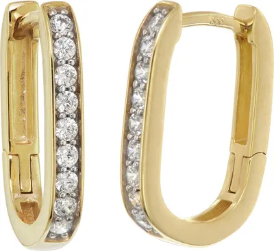 Produktbild von trendor 21155 Damen-Ohrringe Gold 333/8K Klapp-Creolen mit Zirkonia