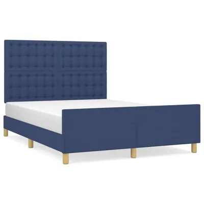 Image de vidaXL Cadre de lit sans matelas bleu 140x200 cm Tissu
