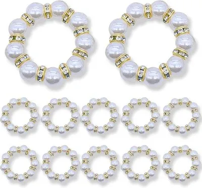 Image de Porte-serviettes en plastique jaune, lot de 12, élastiques, pour les mariages, les dîners de fête et la décoration de salon