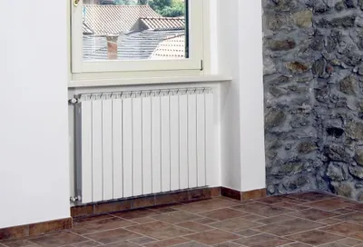 Zdjęcie produktu dla Grzejnik aluminiowy typu "MIX 500" do montażu ściennego – element grzejnika, przyłącze 1 cal, rozstaw otworów montażowych 80 mm