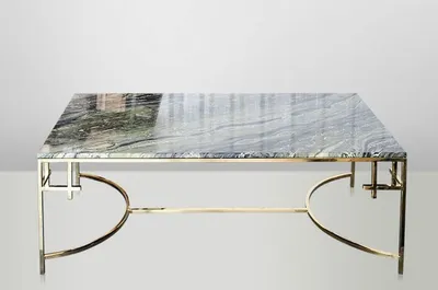 Obrázek produktu pro Casa Padrino Art Deco konferenční stolek zlatý kov / mramor 130 x 70 cm- Secesní stolek - Nábytek do obývacího pokoje