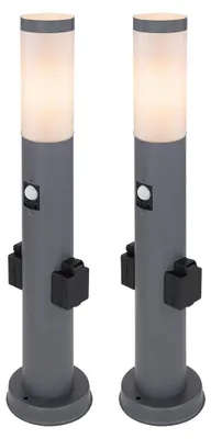 Produktbild von 2er Set Stehleuchte, 2x Steckdosen, Bewegungsmelder, H 60 cm