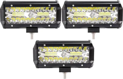Immagine prodotto di Greenmigo 3x 120W Faretti da lavoro a LED, faretti fuoristrada, barra faretti abbaglianti, 12V/24V, lampade IP67 impermeabili, faretti ausiliari, proiettori per auto, jeep e trattori