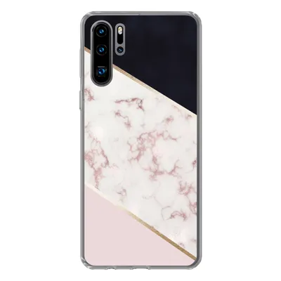 Produktbild von MuchoWow® Handyhülle Schutzhülle Hülle für Huawei P30 Pro Marmor - Roségold - Luxus Silikon Softcase Handy Hülle - Schutzdeckel
