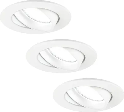 Produktbild von Ledvion 3er Set LED Einbaustrahler Rund Weiss 3W dimmbar Kaltweiss