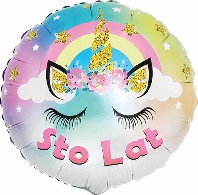 Zdjęcie produktu dla Balon foliowy pastelowy jednorożec - oneSto Lat, 46 cm
