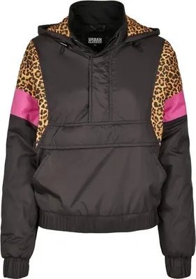 Obrázek produktu pro Dámská větrovka Urban Classics Ladies AOP Mixed Pull Over Jacket black/leo - M