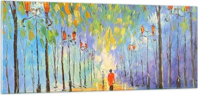 Produktbild von Bilder auf glas - Park Natur - 100x40cm - Glasbilder - Wandbilder - Bilder - Kunstdruck - zum Aufhängen bereit - Wanddekoration aus Glas - Glas Bilder - Wandbild auf Glas - Einteilig - GAB100x40-3507