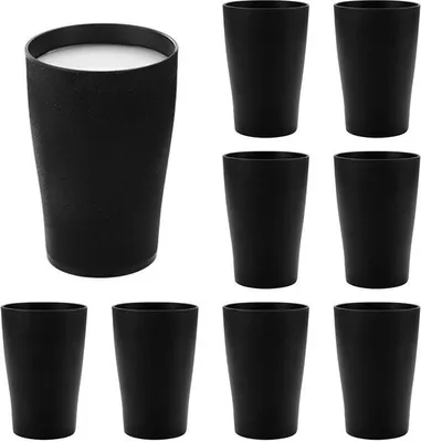 Obrázek produktu pro 8 ks kelímků o objemu 280 ml, černé, z polypropylenu, na kávu, čaj, na oslavu