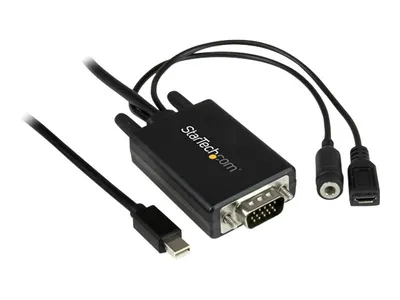 Produktbild von StarTech.com 3m Mini DisplayPort auf VGA Adapterkabel mit Audio, 3 m, Mini DisplayPort, VGA (D-Sub) + 3.5mm, Männlich, Männlich/Weiblich, Gerade