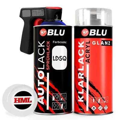 Produktbild von BLU Spraydosen LD5Q blau ShadowBlue Basislack + Klarlack Autolack für VW Set