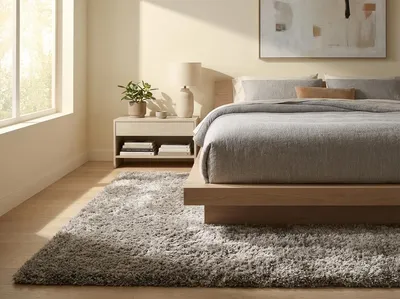 Obrázek produktu pro Stříbrná, chlupatá deka Monaco, rozměry 160x230 cm, Obrázek vytvořený pomocí AI
