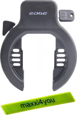 Produktbild von Edge Rocky Rahmenschloss Fahrradschloss Hinterbauschloss inkl. maxxi4you Reflexband