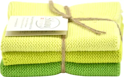 Produktbild von Solwang Wischtuch HELLGRÜN KOMBI gestrickt 3er Set Spültuch Wischlappen Küche