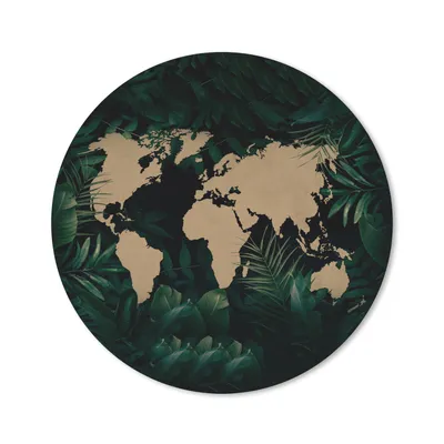 Produktbild von MuchoWow® Mauspad Mousepad Weltkarte - Blumen - Pflanzen 40x40 cm - Mousepads - Maus Mat - Pad - Mausunterlage - Schreibtisch Accessoires