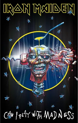 Produktbild von Iron Maiden - Poster "Can I Play With Madness", Stoff RO4826 (Einheitsgröße) (Schwarz/Blau/Gelb)