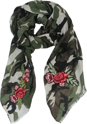 Produktbild von Glamexx24 Damen Schal Halstuch Kopftuch Einhorn Anker Muster Stola für Frühling Sommer Ganzjährig-Farbe: Schwarz 1