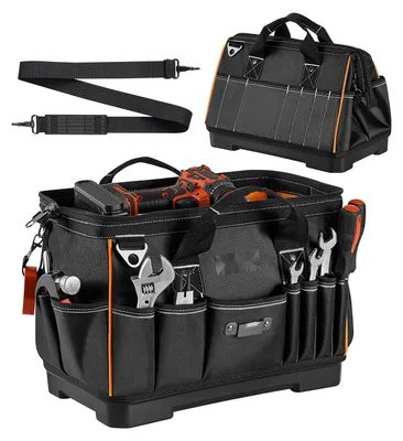 Produktbild von Werkzeugtasche - Werkzeug-Organizer 41 x 23 x 25 cm - 33 Fächer Innen & Außen - Wasserabweisendes Polyester - Mit Schultergurt & Reißverschluss - Für Handwerker