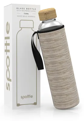 Image de Bouteille d'eau en verre borosilicaté avec étui en néoprène, 750 ml