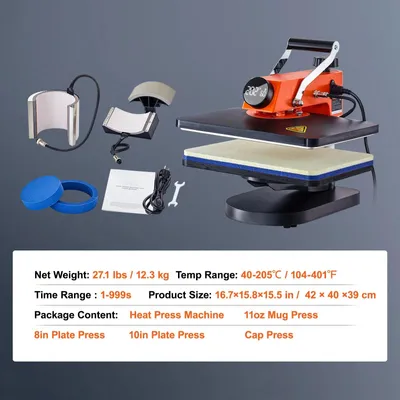 Immagine prodotto di Pressa termica - Pressa di trasferimento - Pressa per sublimazione - Pressa per tessuti - Pressa da stampa - Multifunzione 8-in-1