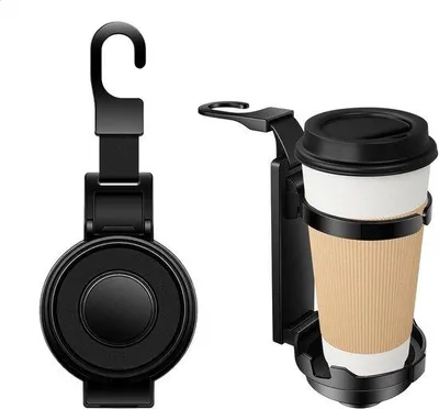 Image de Porte-tasses double, à double crochet, peut également servir à suspendre des tasses, forte capacité de charge, compatible avec la plupart des véhicules du marché
