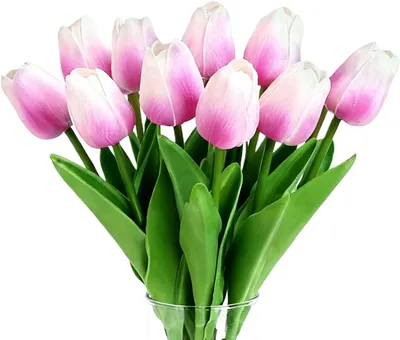 Image de Fleurs artificielles, tulipes, 10 pièces, couleur violette, pour la décoration