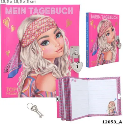 Produktbild von Depesche 412053, Persönliches Tagebuch, Pink, Abbildung, Weiß, Liniertes Papier, Hardcover