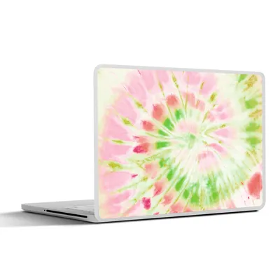 Produktbild von MuchoWow® Laptop Aufkleber Sticker Cover Krawattenfärbung - Muster - Grün 32.5x23.5 cm - Sticker für Laptop - Selbstklebend