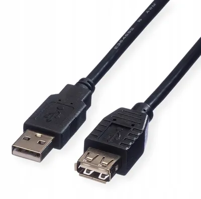 Produktbild von ROLINE USB 2.0 A-A M/F Kabel Schwarz 1,8 m