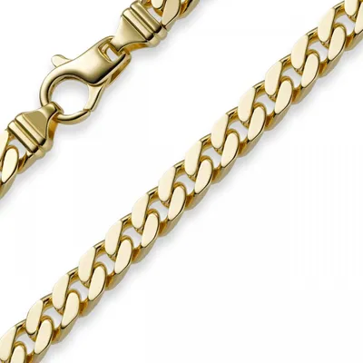 Produktbild von 7mm Panzerarmband Armband Armkette 585 Gold Gelbgold 19cm Uni Goldarmband