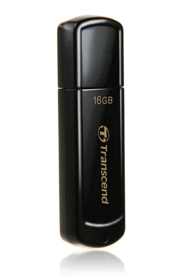 Produktbild von Transcend JetFlash 350, 16 GB, USB Typ-A, 2.0, Kappe, 8,5 g, Schwarz