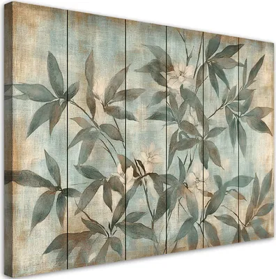 Produktbild von Feeby - Leinwand Bilder - Bambus Blätter Pflanzen - 30x20 cm - Deko Wohnzimmer - Wandbilder Schlafzimmer - Deko Aesthetic - Wand Deko - Leinwand Groß - Deko Zimmer - Leinwandbilder XXL