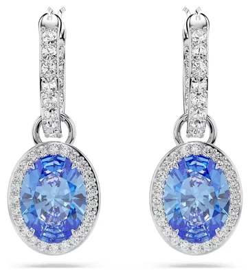 Produktbild von Swarovski- Constella Drop-Ohrhänger 5671817 , Oval-Schliff, Blau, Rhodiniert