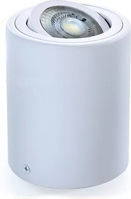 Produktbild von Deckenleuchte GAMA-SR Aufbaustrahler Lampe Aufputz Leuchte Ø80mm Strahler Schwenkbar 45° Rund Weiß aus Aluminium mit GU10 Fassung