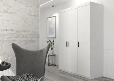 Produktbild von Kleiderschrank ELENA 3D Drehtürenschrank 133x190x53cm Schlafzimmer mit 3 Türen Garderobe weiß