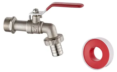 Produktbild von Ibergrif Garten Wasserhahn 3/4 Zoll mit Gartenschlauchadapter, Messing, frost- und hitzebeständig, tropffrei, für Regentonne