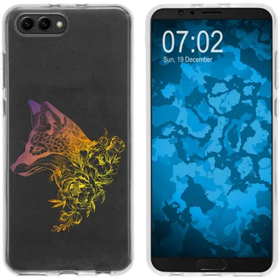 Produktbild von PhoneNatic Case kompatibel mit Huawei Honor View 10 Silikon-Hülle Floral Fuchs M1-3