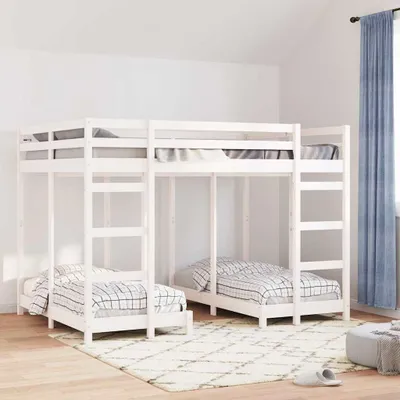 Immagine prodotto di Maison Exclusive - Letto a castello triplo bianco 140 x 200 cm
