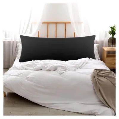 Produktbild von Seitenschläferkissen Bezug Kissenhülle 100% Mikrofaser mit Reißverschluss 50x160 cm Schwarz