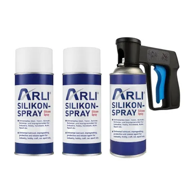 Produktbild von Silikon Spray 3x 400 ml + Griff für Sprühdosen Set Gleit Trenn Schmier Schutzmittel
