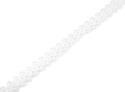 Produktbild von Weißes unelastisches Nylon Spitzenband 15mm x 10m mit Bogenkante