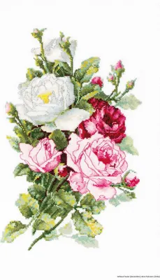 Produktbild von Luca-S Kreuzstich-Stickerei-Set "Rosenstrauß", 13,5x21,5cm