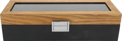 Produktbild von Aufbewahrungsbox, 6 Fach, Massivholz, Vintage Design, Display Case für Uhren