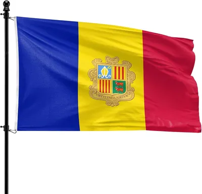 Imagen del producto de Bandeira de Andorra, 90 x 150 cm, poliéster, para asta