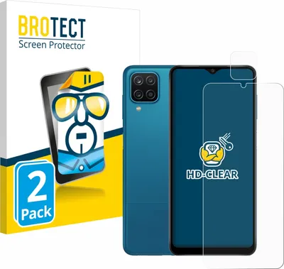 Produktbild von 2x Für Samsung Galaxy A12 (Display+Kamera) Schutzfolie BROTECT Displayschutz Display Schutz Folie Klar Transparent